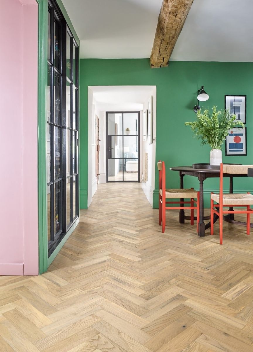 John Lewis Wildwood Herringbone Cashew Oak Handscraped & Lacquered